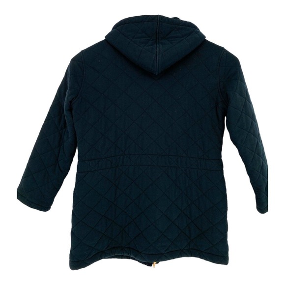 Ralph Lauren Womens Coat Large Black Quilted Pockets Zip Hoodie L - Picture 8 of 9